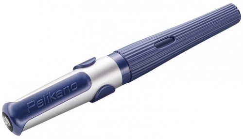 Stilou Structure, penita M, grip ergonomic, pentru dreptaci, 1 patron mare albastru inclus, culoare albastru, in cutie de carton, Pelikan 